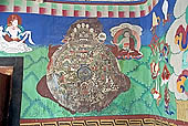 Ladakh - Rizong gompa, Wheel of Life mural painting